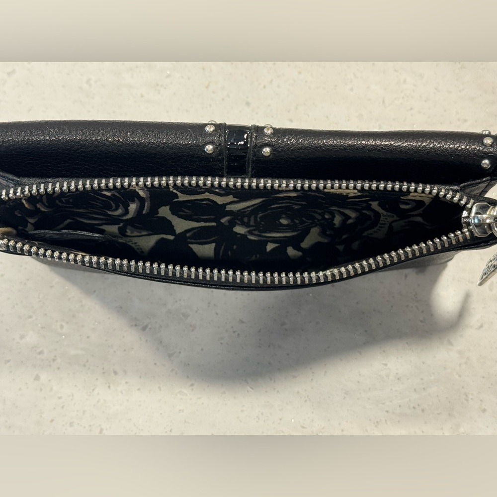 Brighton Pretty Tough Large Black Leather Studded Folio Wallet - Picture 8 of 12